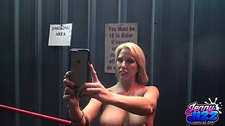 Pornstar milf Lisa Anns glory hole cumshot