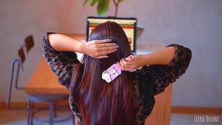 Gorgeous Girl's Lace Pose: Sensual Tease in Sheer