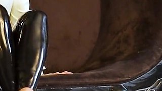 Femdom Foot Worship in Latex