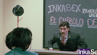 Sex school lesssion: latina girl with twintails gets pounded doggystyle