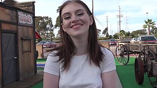 Maya Kendrick Amateur Teen Flashes Hairy Pussy on Mini-Golf Date