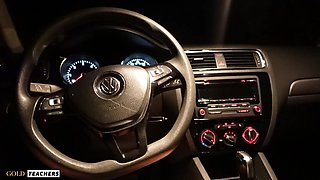 Cheating Blowjob in Car While Hubby Play Games