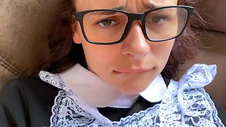 Perfect ass brunette sucing and banging POV