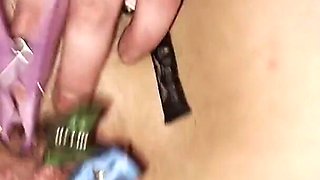 Pussy and clit bdsm with clothespins