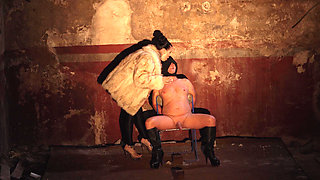 On a Chair with Smoking and Nipple Play