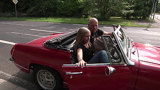 German Girl cars off and get fucked by a real macho