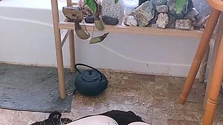 Big Boobed Blonde Masturbates With A Dildo In The Bathroom