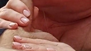 Sucking My Neighbor's Cock Deep Swallowing Until He Cums in My Mouth