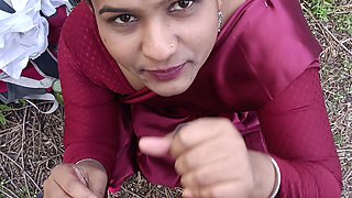 Jungle Sex of Desi Indian Marathi Kavita Bhabhi Riding on Dick in Jungle in Saree