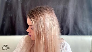 Smoking Fetish with Nice Makeup and Smoke Rings