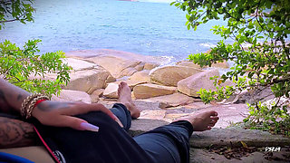 Handjob Surprise Ejaculation on the Beach