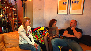 German Mature Couple's Steamy Threesome with 20yo Babysitter!