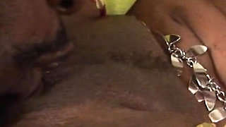 Blonde ebony bitch wearing stockings gets her pussy and ass hole devastated by bbc