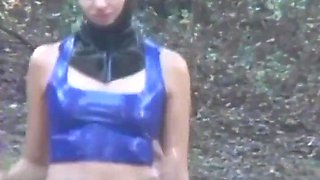 PussyCatsLatex.com - Raven's outdoor latex lesbian toying session