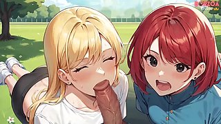 Facial Cumshot in Public Park - Blonde, Redhead, Shoolgirl Teen