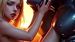 Woman Cornered by a Cyborg Goblin