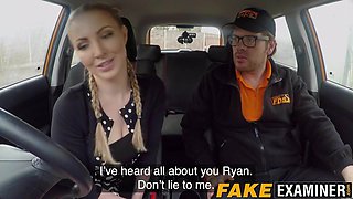 Big booty bitch Georgie Lyall rides Ryan Ryder in the car