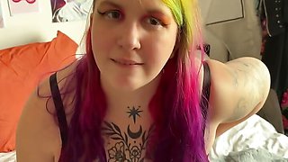Vends-ta-culotte - Jerk off instructions by a French amateur tattooed  girl wearing a strapon