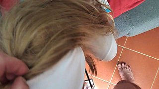 Blonde MILF POV Blowjob and Swallow with Sunglasses