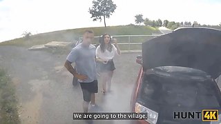 Hunt4k. humiliating her bf while fellating a meaty biker’s dong in the forest