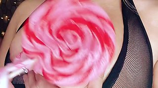 Glamour babe with big boobs masturbates in lingerie