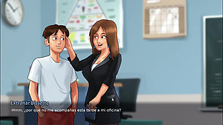 Having sex with the professor in college - summertime saga