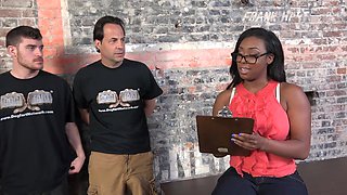 Ebony beauty Lisa Tiffian gets her pussy smashed by bbc in a gangbang