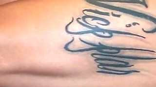 MILF Covered with Tattoo Dress in Maid Ready to Go Work Get a Quick Creampie in the Bathroom