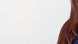 A Blowjob and Footjob of a Perfect Natural Redhead Girl