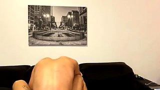 Short haired chick with big tits jerks her pussy online