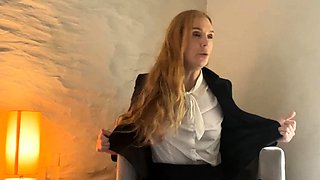 Blonde cumshot amateur MILF POV jerking in the kitchen