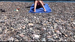 Girl Going Naked Sunbathing at the Nude Beach