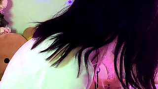 Amateur striptease and Solo masturbation