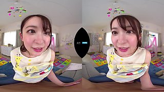 Attractive asian hussy horny VR scene