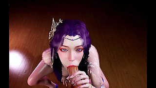 Bigboobs Lady Deep Throat - 3D Animation