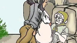 Guy fucks granny on the bales! Porn cartoon