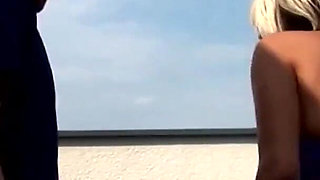 Blonde small tits fucking licking in the garden