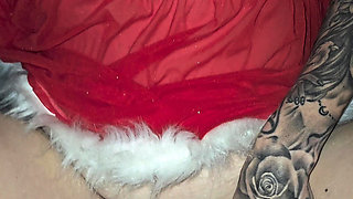 Quick Fuck and Creampie in Xmas Outfit After Deepthroat BJ