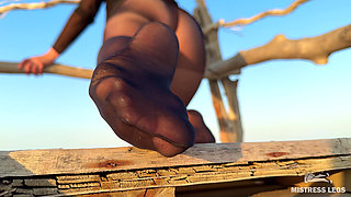 Nylon Feet and Big Ass Tease You on a Deserted Seashore to the Sounds of the Sea Breeze