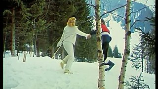 Buxom skier Marilyn Wild gets her a bit hairy pussy fucked missionary