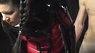 Lady A.J. plays with the slave Sandy and 5 slaves - part 2