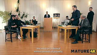 Watch as mature brunette Lilian Black cheats on her husband and secretly watches him take it from behind