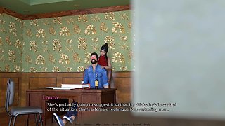 Laura Lustful Secrets: Japanese Wife Almost Got Caught by Her Husband Giving a Massage to Her Boss in His Office - Episode 105