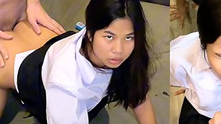 Horny 18yo Thai Schoolgirl Gets Fucked Hard by a Tourist After Class