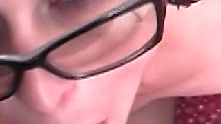 Sexy Teen Secretary Giving the Perfect Blowjob for Boss