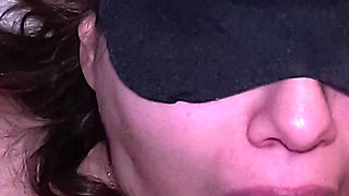 Homemade Blindfolded Amateur Cumshot and Swallow