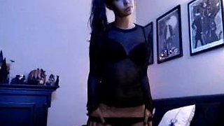 Amateur striptease and Solo masturbation