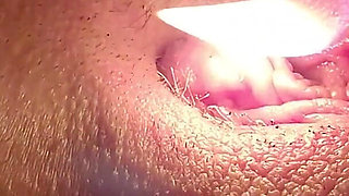 Sexy Shaved Pussy and Clit Teased and Singed with Flame