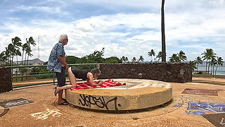 We Found a Large Round Stone Sundial (altar) at the Top of a Hill in a Park