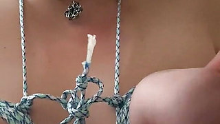 Full face vid of tied tits slapped